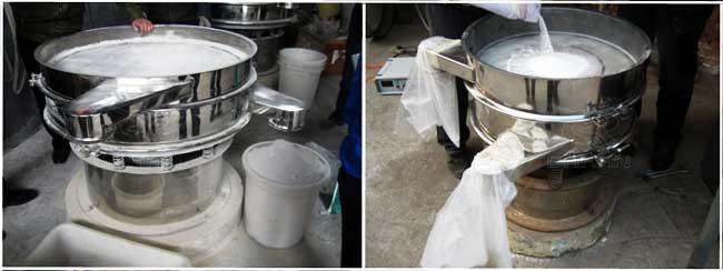 食品振動(dòng)篩篩分現場(chǎng)